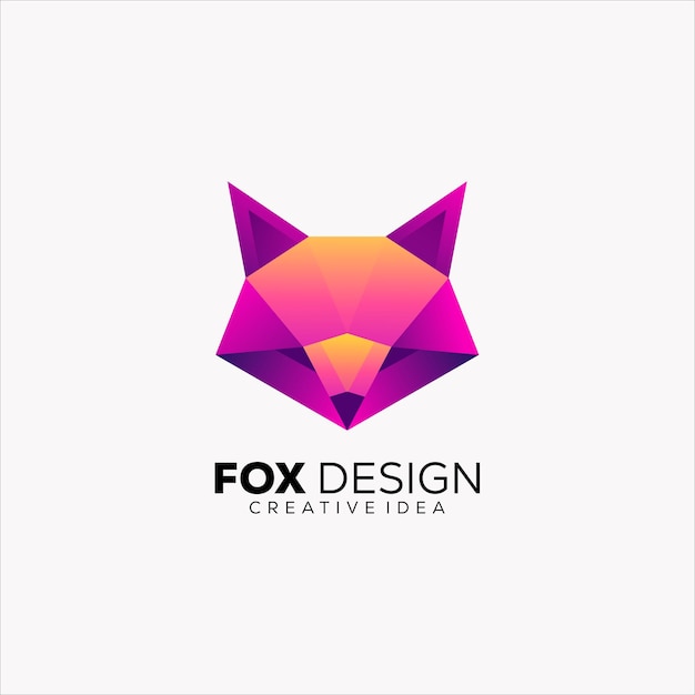 Wolf logo geometric colorful