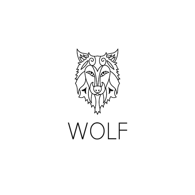 Wolf logo graphic design concept. Editable wolf element, can be used as logotype, icon, template in web and print