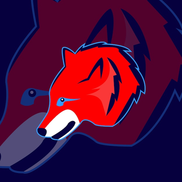 wolf logo with red hair inspiration