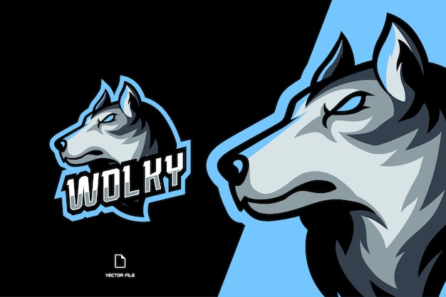 wolf mascot esport logo for sport game team illustration