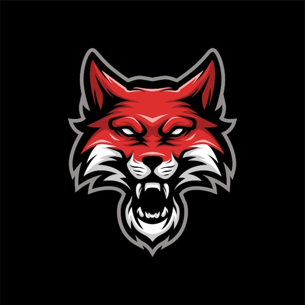 Wolf Mascot Gaming Esport Logo Template