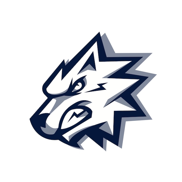 Wolf Mascot Logo Concept Isolated on White Background for Sport and Gaming