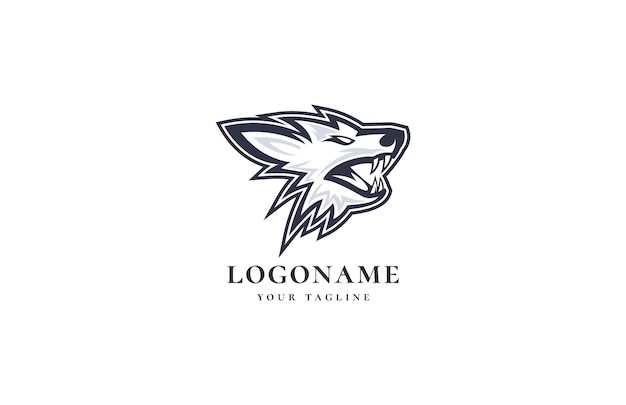 Vector wolf mascot logo design template vector