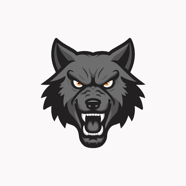 Wolf mascot logo template for esports team