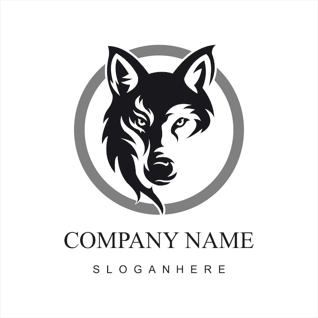 Wolf mascot modern logo design vector template