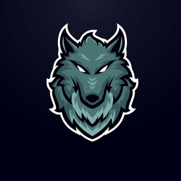 Wolf masscot logo esport illustration premium vector