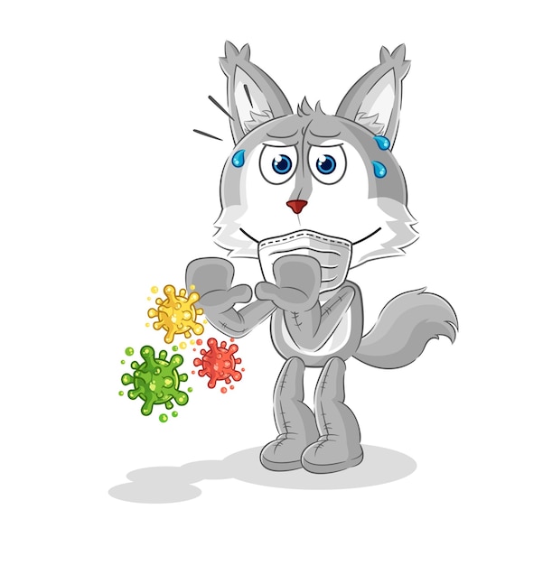 Wolf refuse viruses cartoon cartoon mascot vector