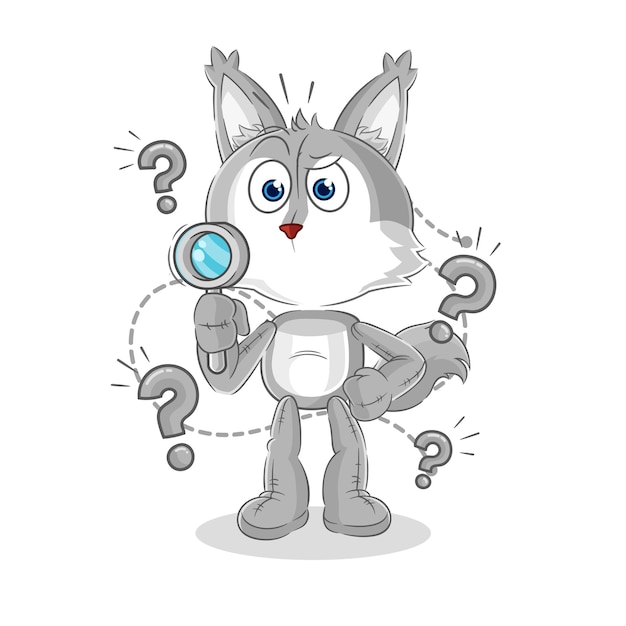 Wolf searching illustration character vector