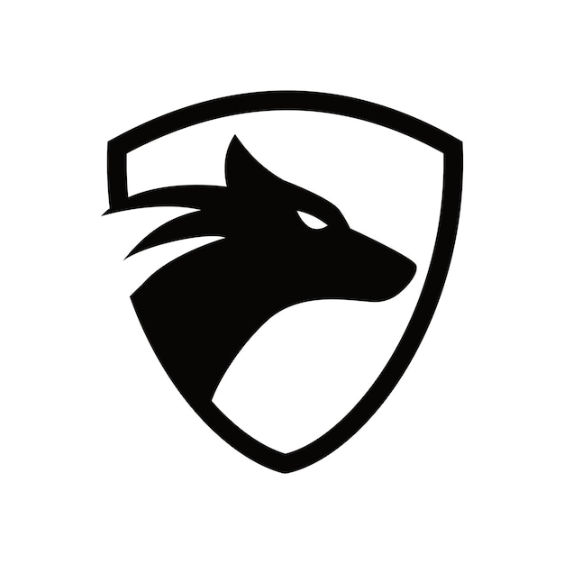 wolf shield vector logo