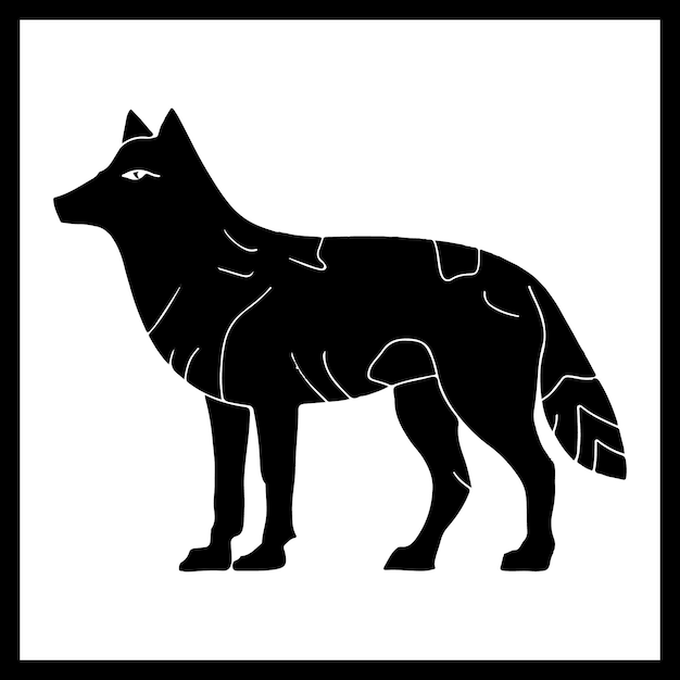 Wolf silhouette image