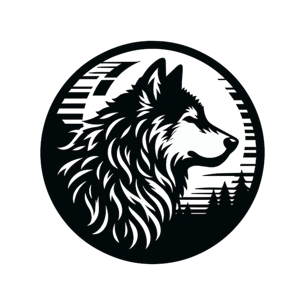 wolf silhouette Vector