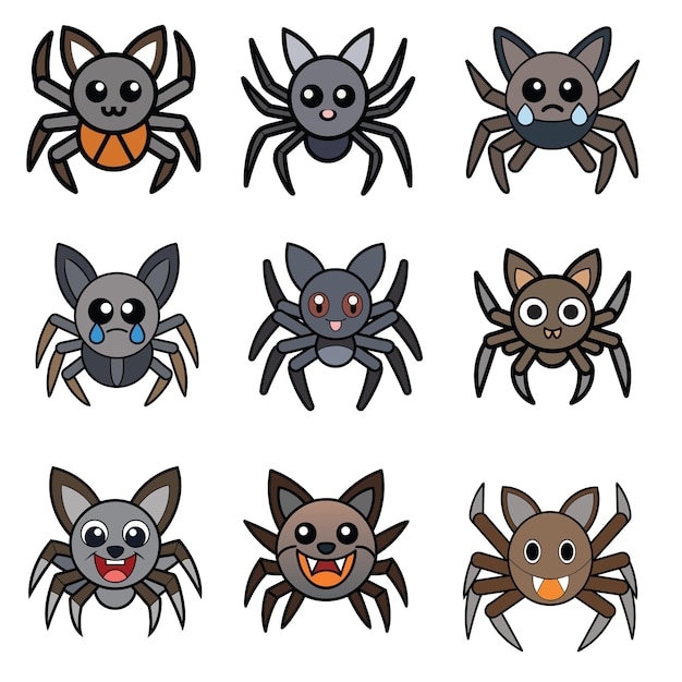 Vector wolf spider flat design animal vector design