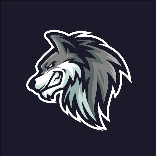 Wolf sports logo mascot template