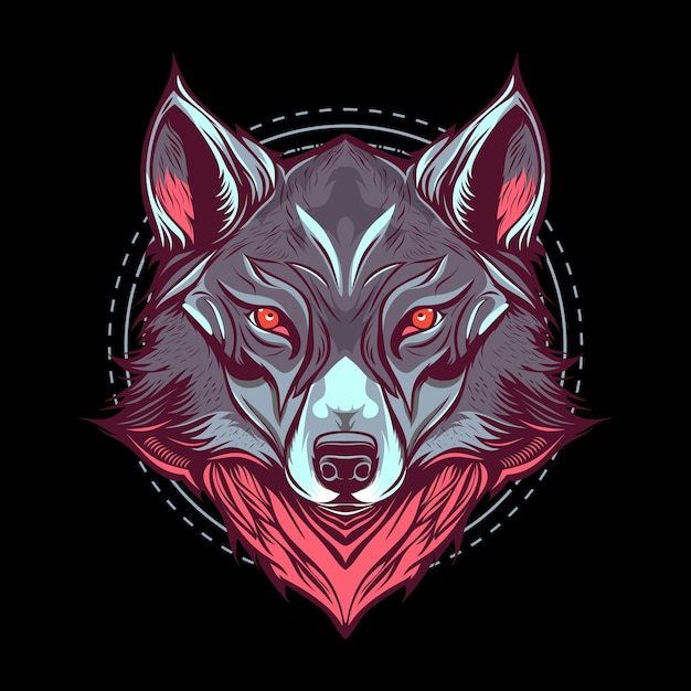 Wolf Vector Fantasy Art Symmetrical