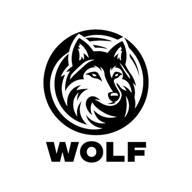 wolf vector logo illustration icon silhouette design