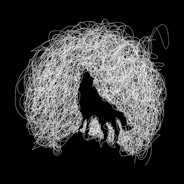 Wolf vector sketch illustration scribble art