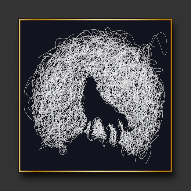 Wolf vector sketch illustration scribble art