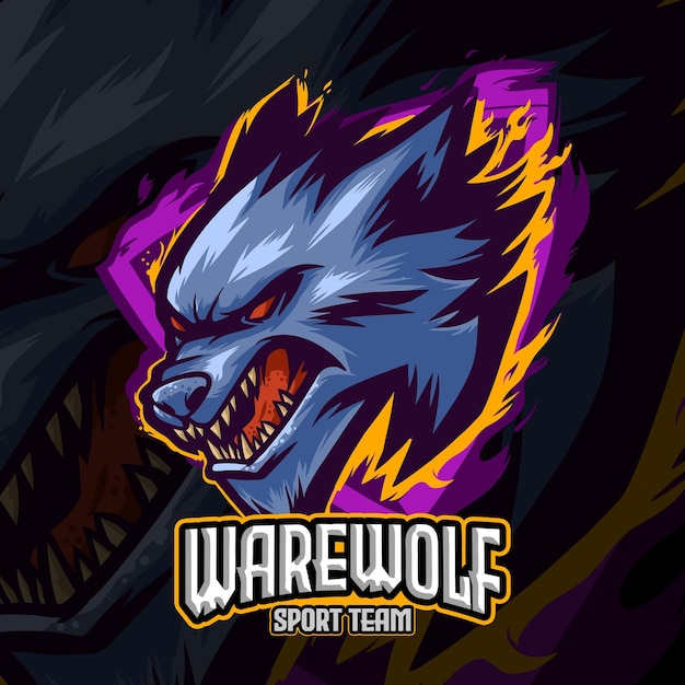 Wolf or Werewolf Logo For Team Esports Logo or basketball and Sports