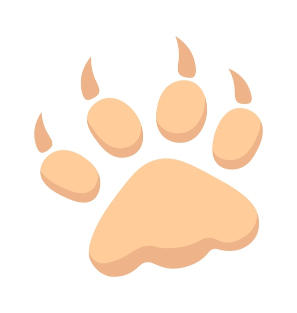 Wolf wild animal footprint flat icon Steps and trails