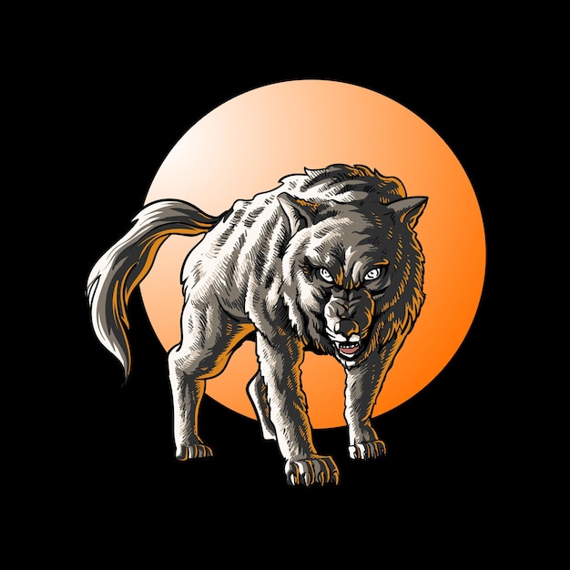 Wolf wild animal  illustration