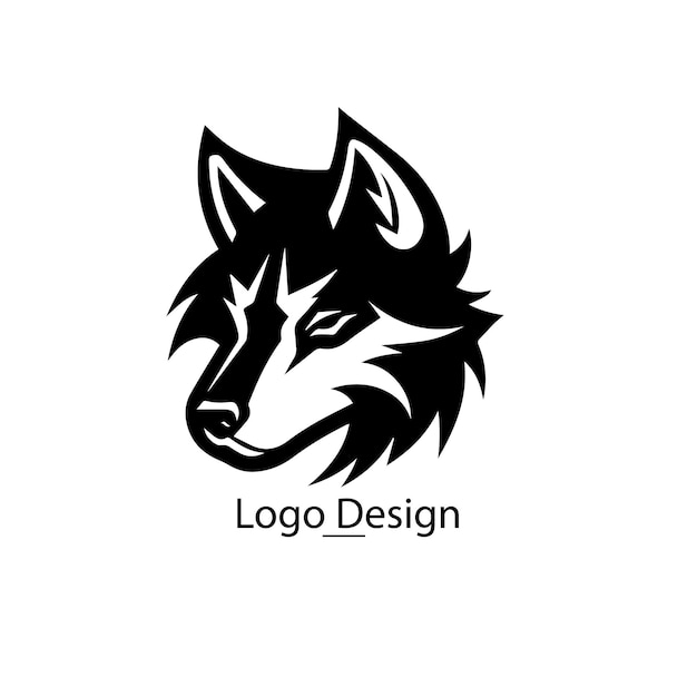 Wolf wild vector logo design