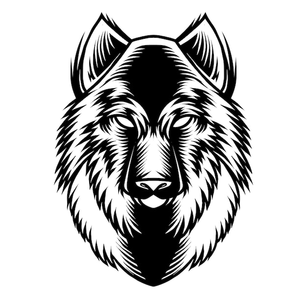 Wolves head detail illustration for shirt design