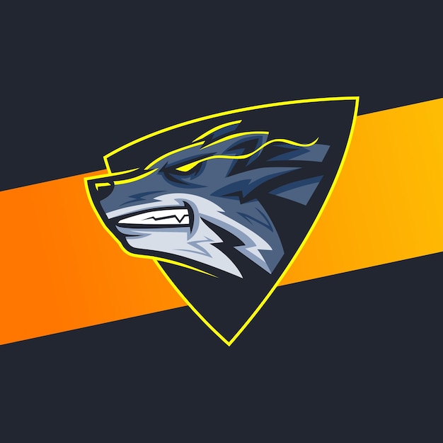 Wolves head mascot esport logo design wolf character for sport and gaming