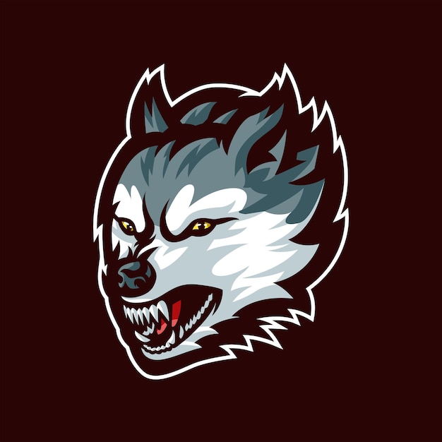 Wolves head mascot logo for esport