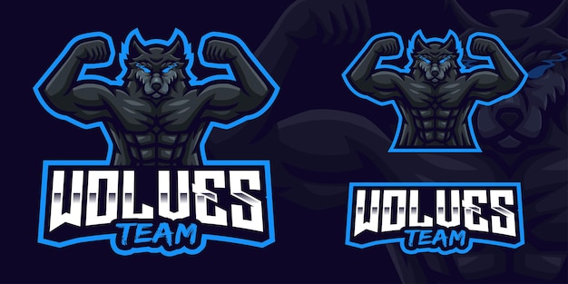 Wolves Team Gaming Mascot Logo for Esports Streamer and Community