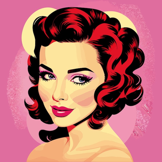 Woman 50s look illustration