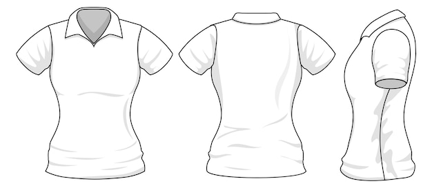 Woman apparel design template Tshirt front side and back view