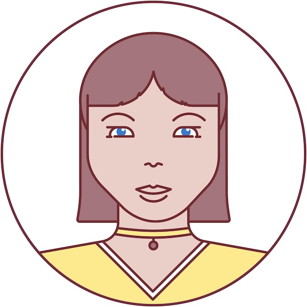 Woman avatar profile icon vector person head