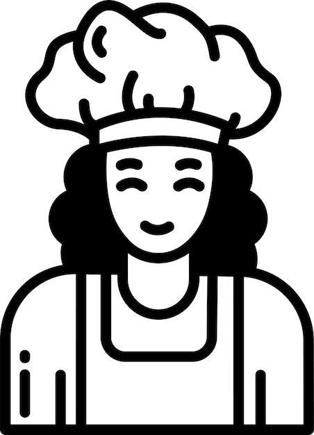 Vector woman baker glyph and line vector illustration