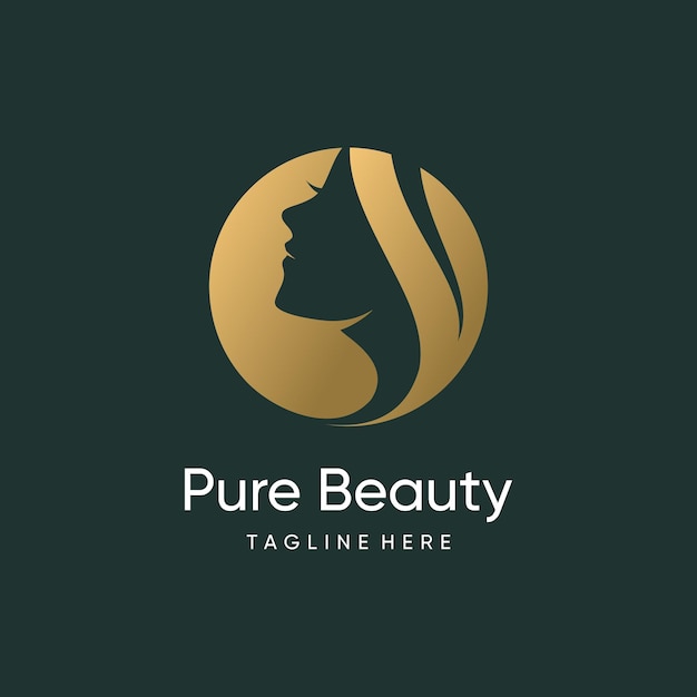 Woman beauty logo design element icon with creative modern concept