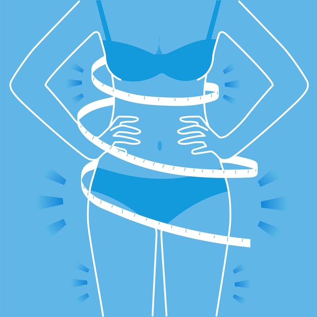 Woman body with bikini for health measurement