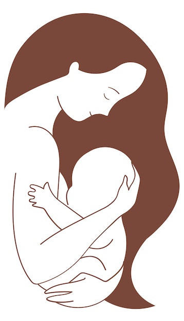 Woman Breastfeeding a baby vector file World Breastfeeding week Woman with a baby Mothercare