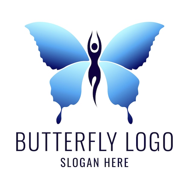 Woman Butterfly Logo Premium Vector