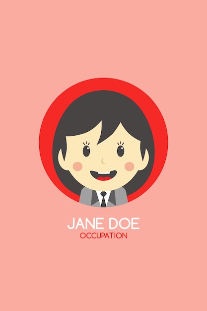 woman cartoon theme business card vector illustration