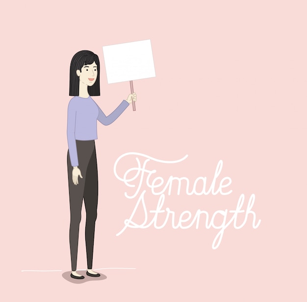 Woman character with feminist message