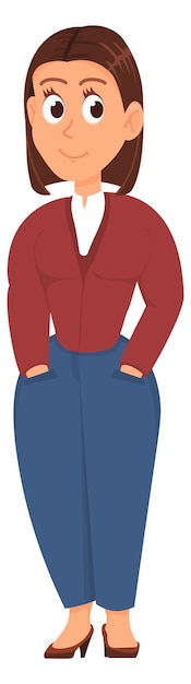 Woman in corporate outfit Cartoon female office worker