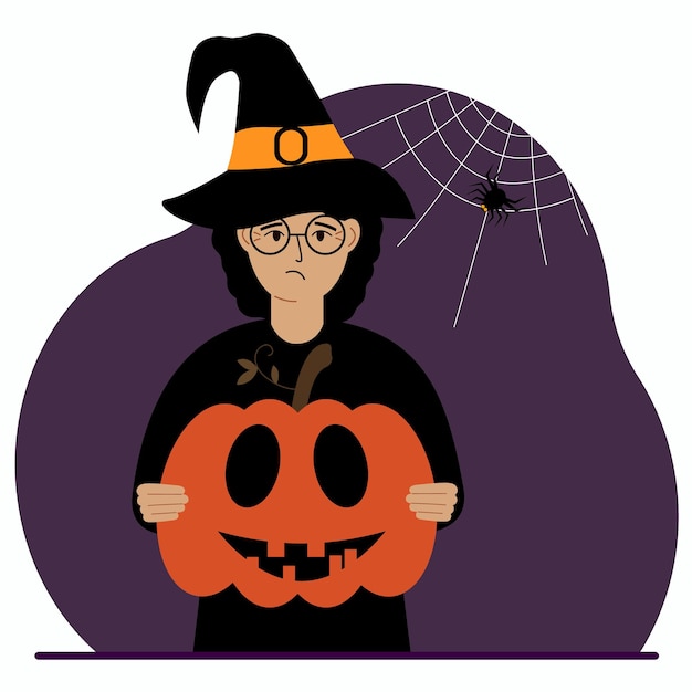 A woman in a costume for the celebration of halloween Poster for Happy Halloween celebration