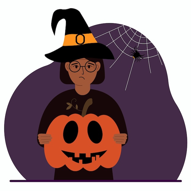 A woman in a costume for the celebration of halloween Poster for Happy Halloween celebration