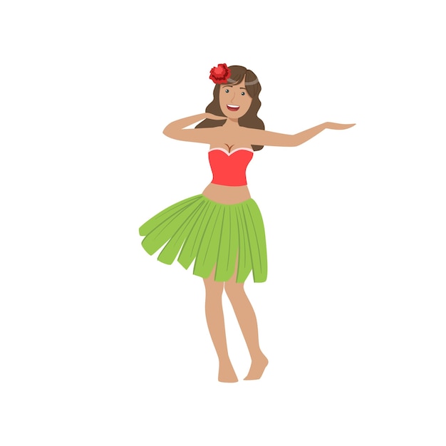 Woman Dancing Hula Hawaiian Vacation Classic Symbol