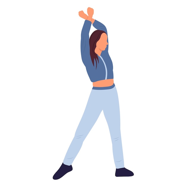 Woman dancing on white background isolated vector