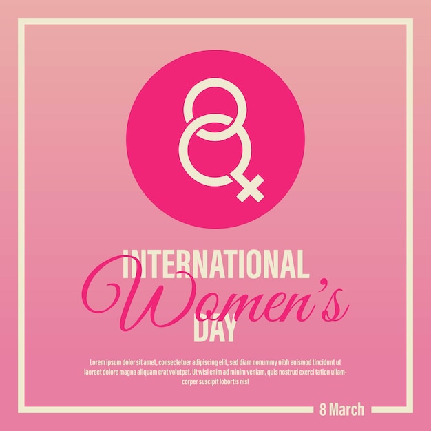 Woman Day in 8 march design concept International Women's Day Symbol Banner for Social Media