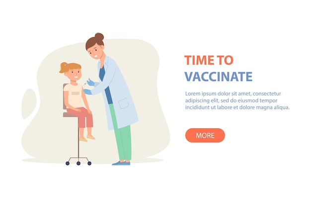 Woman doctor vaccinates the girl good immunity in kids vaccination against covid19 or influenza