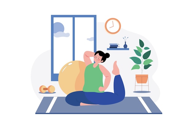 Woman doing yoga Illustration concept