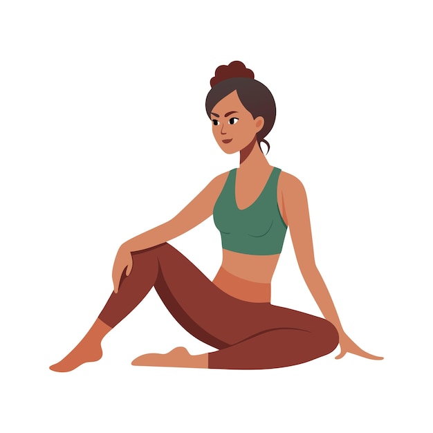 Vector woman doing yoga pose wearing activewear illustration