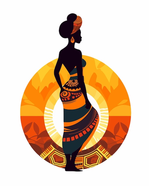 A woman in a dress with the word africa on it