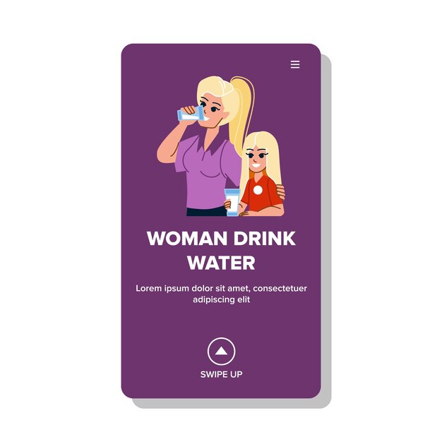 Woman drink water vector